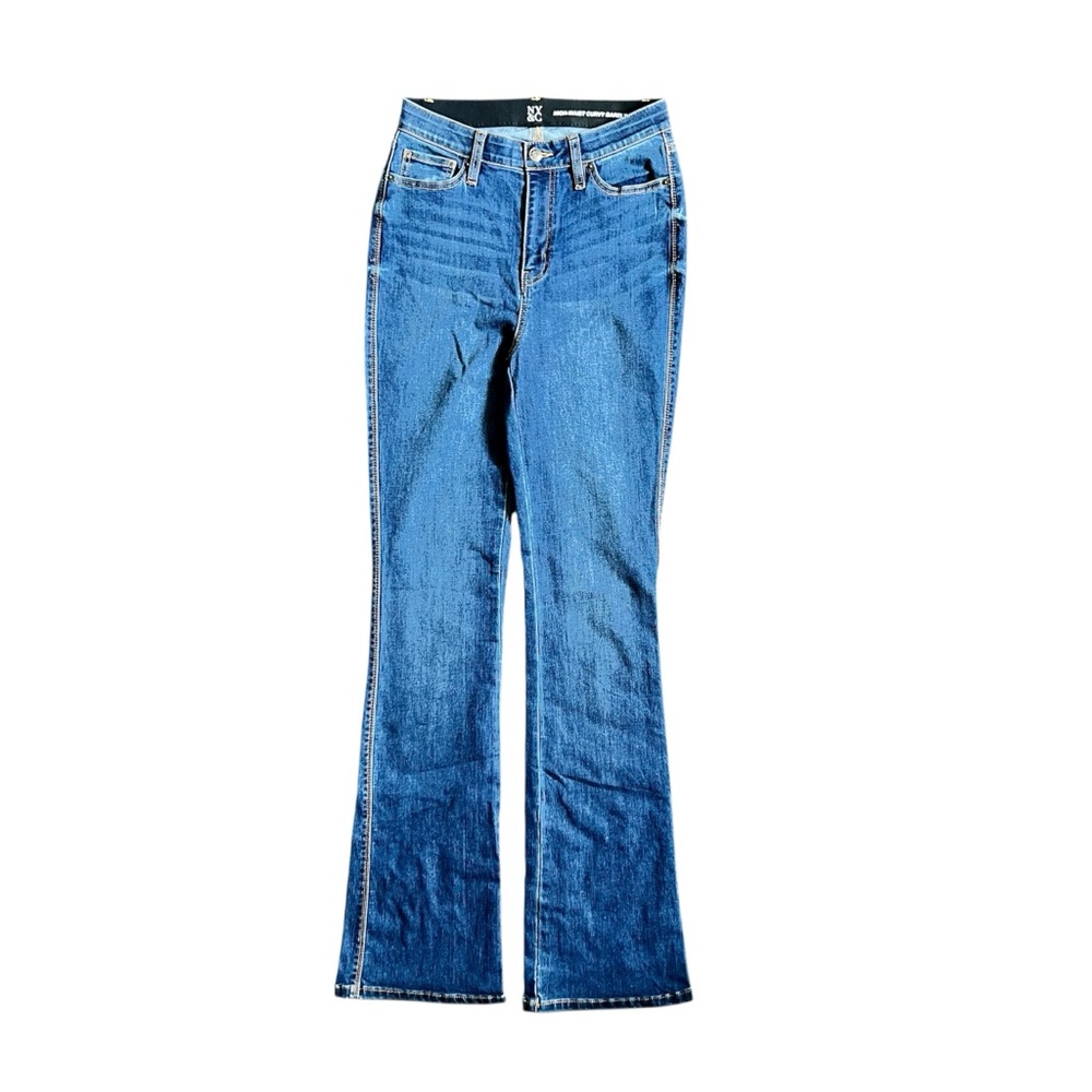 New York & Company High Waist Jeans Barely Boot Leg Cut Curvy Denim Pants EUC 6